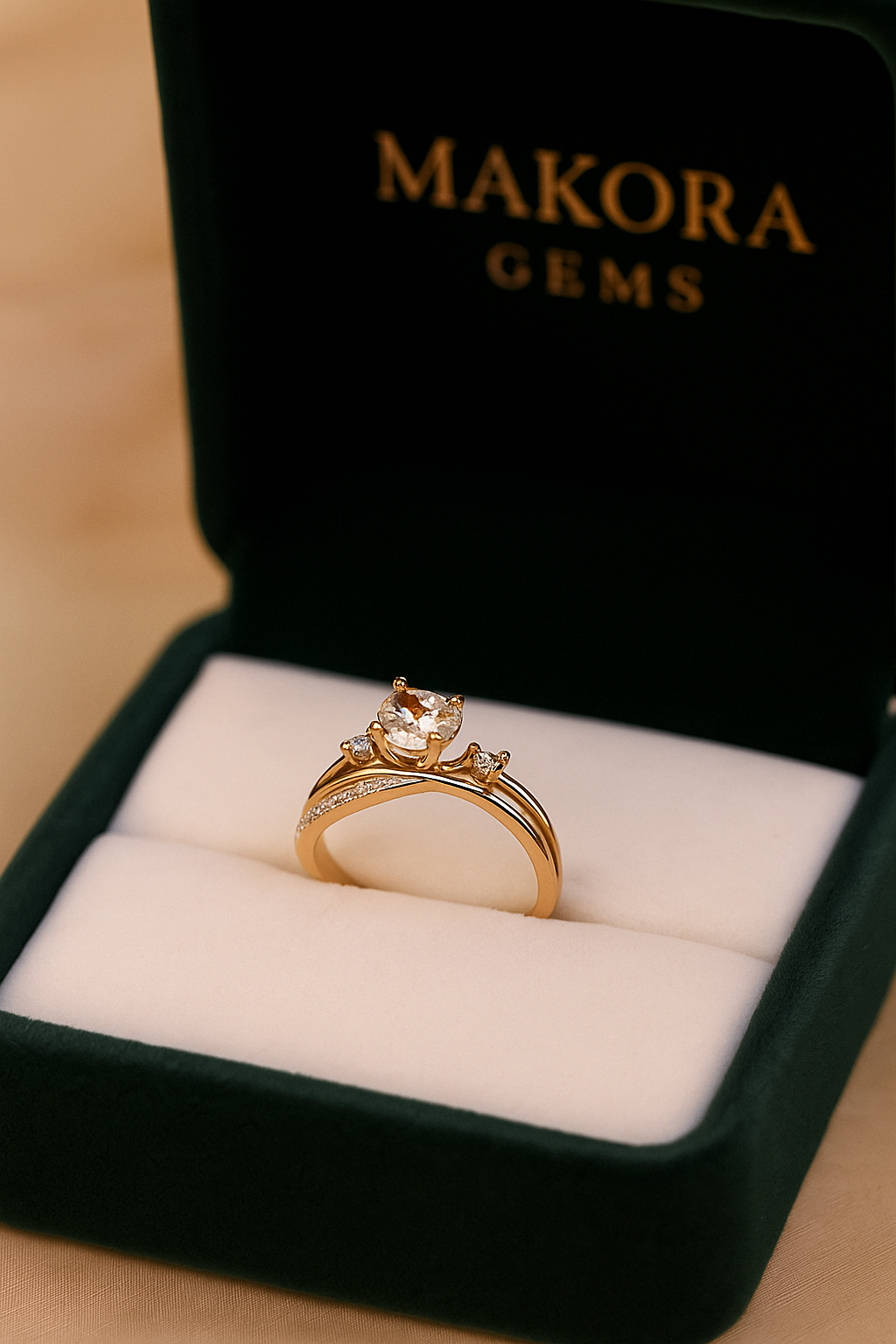 Adjustable Gold & Rose Gold Plated Zirconia Ring for Women – Elegant Wedding, Engagement & Promise Jewelry in Pakistan