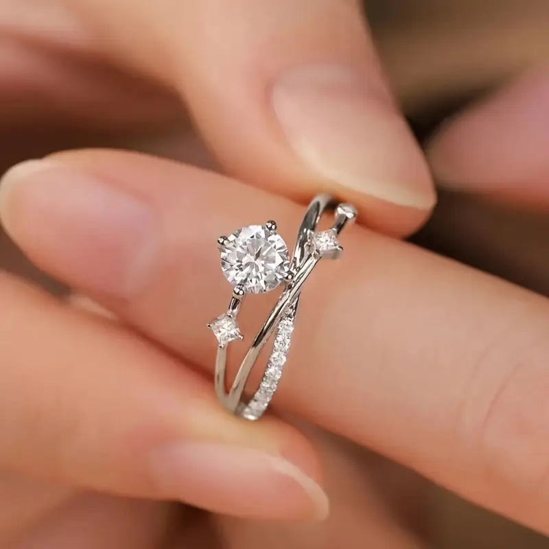 Adjustable Gold & Rose Gold Plated Zirconia Ring for Women – Elegant Wedding, Engagement & Promise Jewelry in Pakistan